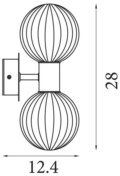 Searchlight 30507BK - Fali lámpa LUMINSPHERE 2xG9/7W/230V fekete