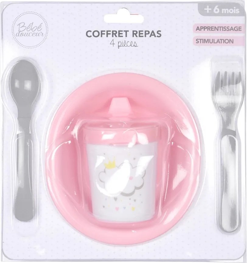 Műanyag gyerek étkészlet 4 db-os Cloud – Bébé Douceur