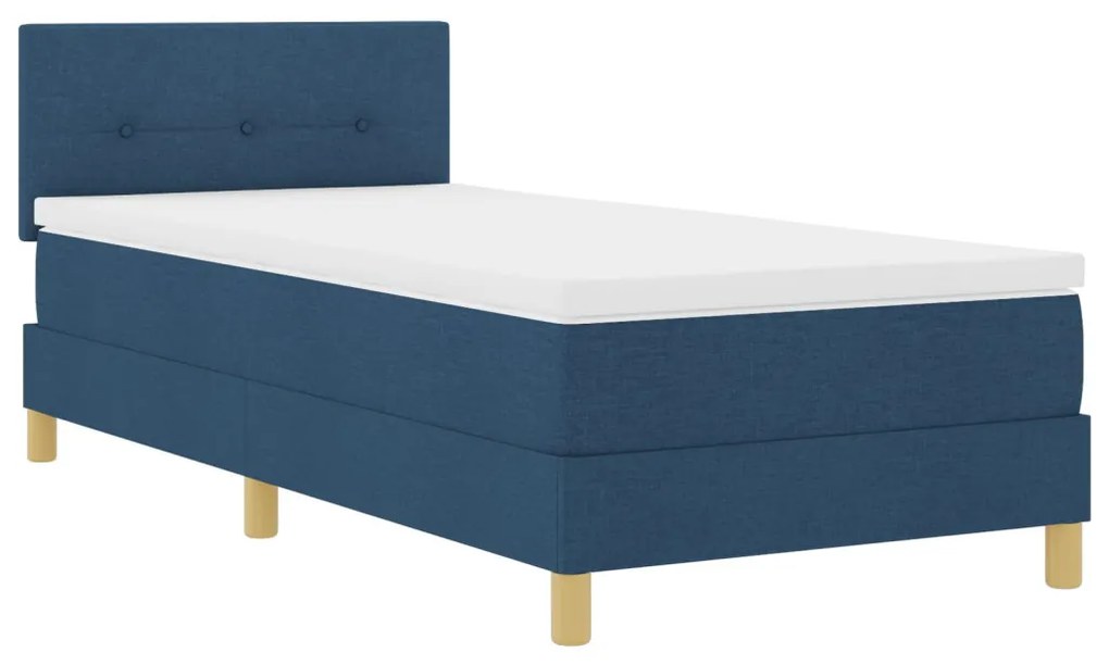 Box Spring Ágy matraccal Kék 90x190 cm Szövet