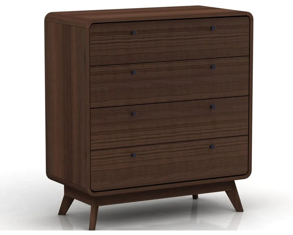 Sötétbarna magas komód diófa dekorral 80x88 cm Caitlin – Støraa