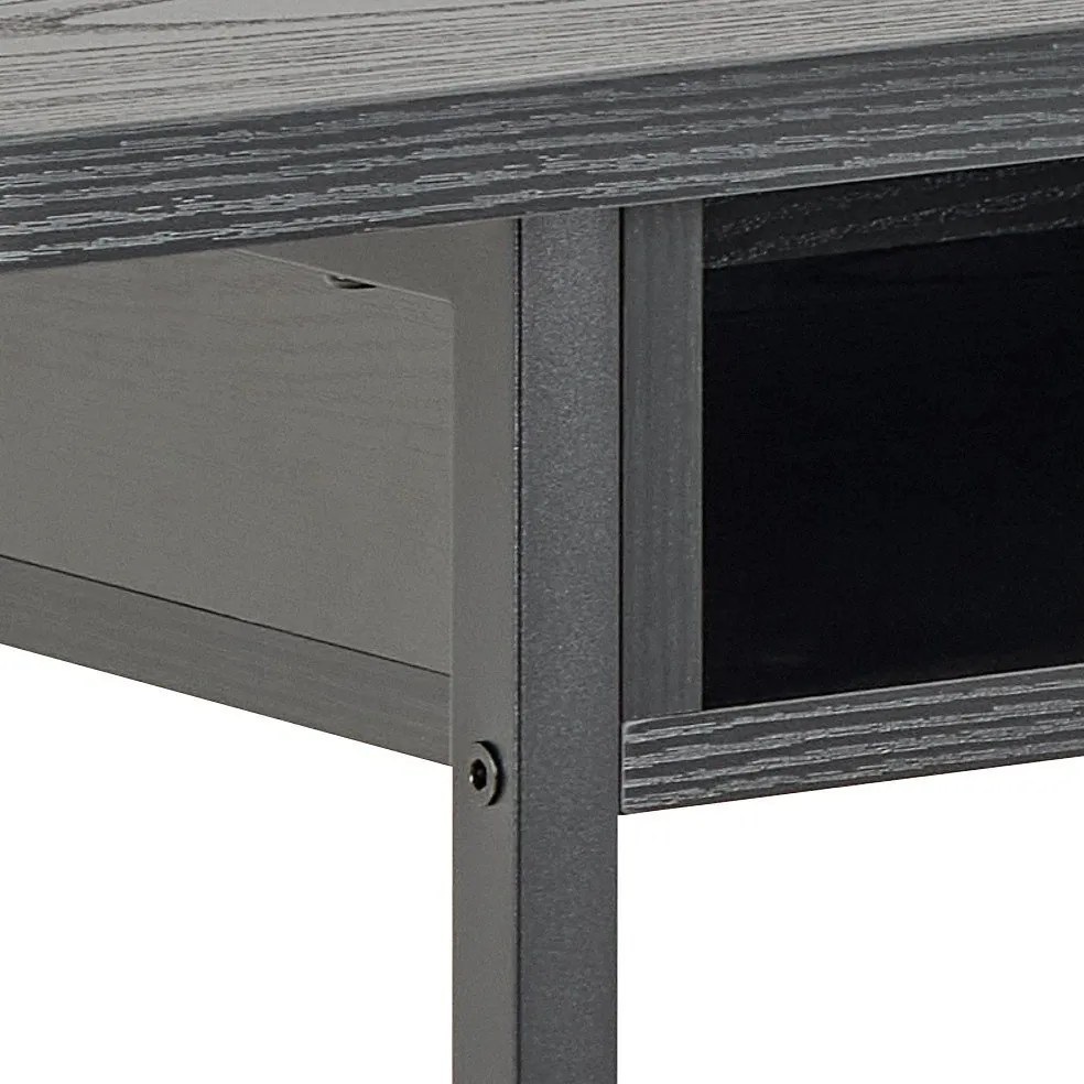 Fekete konzolasztal kőrisfa dekorral 40x140 cm Darlington – Actona