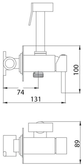 Aqualine - Zuhanyzós bidécsap rejtett beépítéshez matt fekete