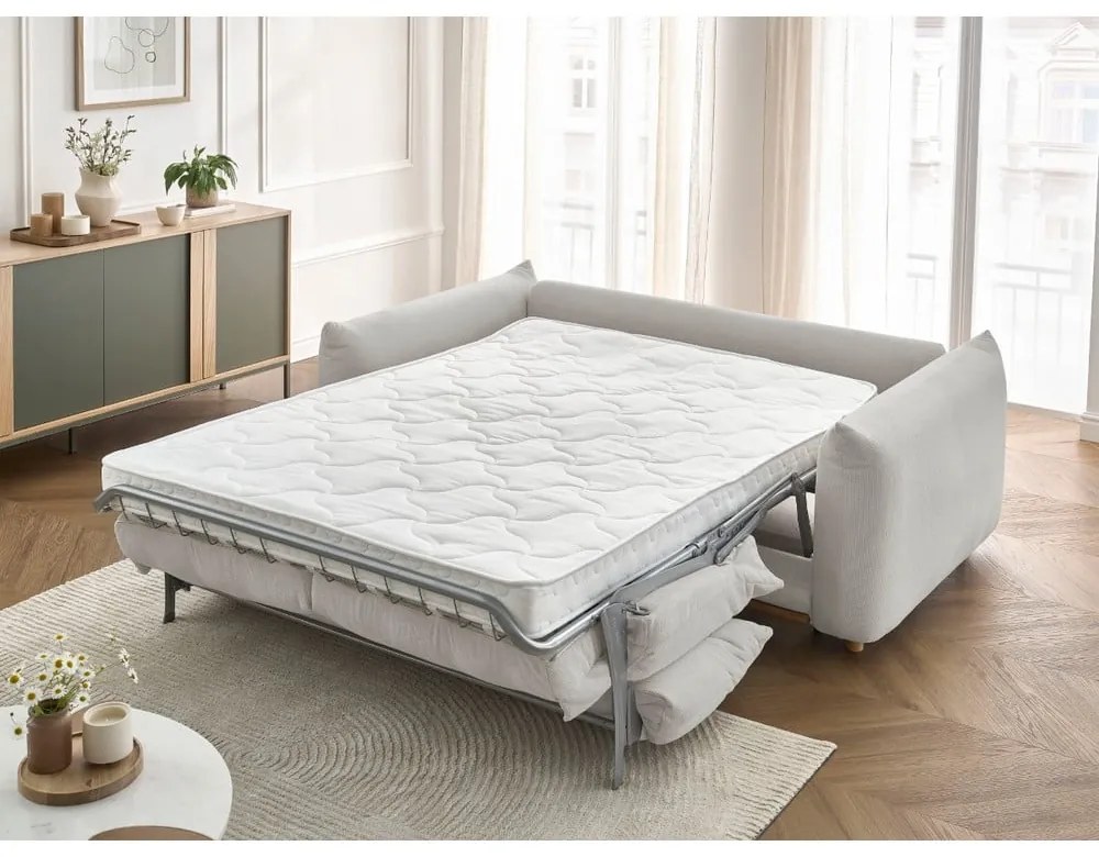 Világosszürke kinyitható kanapé 214 cm Ernest – Bobochic Paris