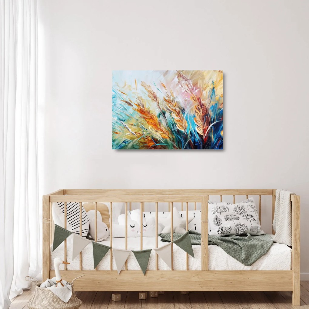 Üveg kép - Búza, absztrakció (70x50 cm)