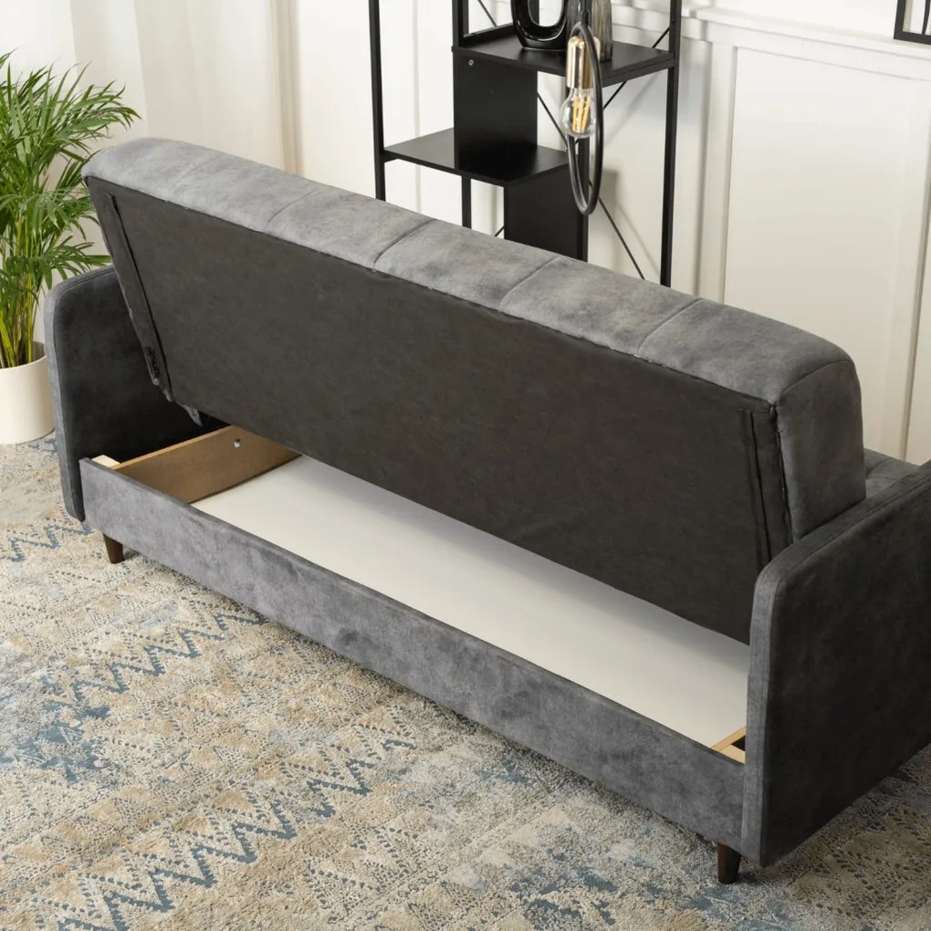 Zestaw 2x Sofa TIVOLI Szara Welurowa