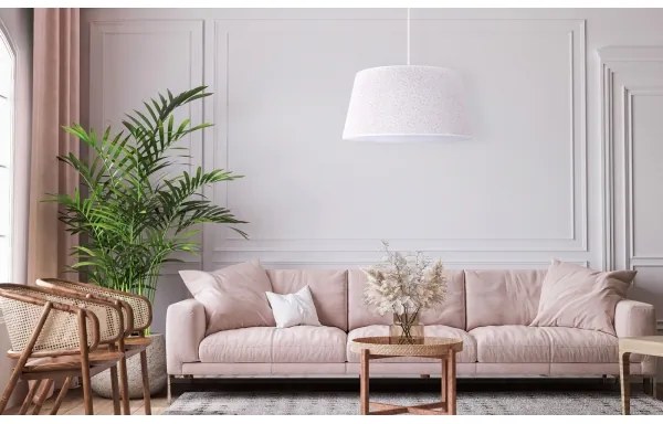 Duolla - Csillár zsinóron BOUCLE 1xE27/15W/230V á. 50 cm fehér