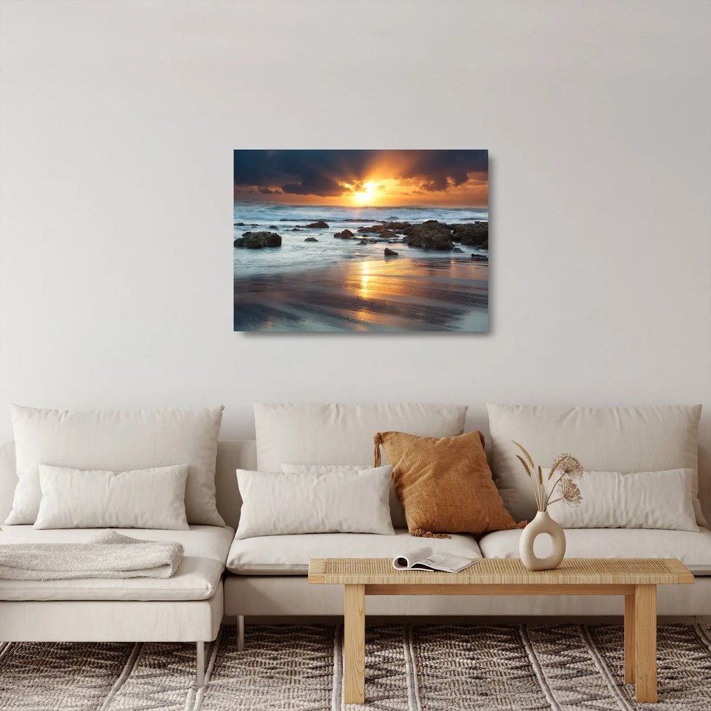 Üveg kép - A napsütötte tenger (70x50 cm)