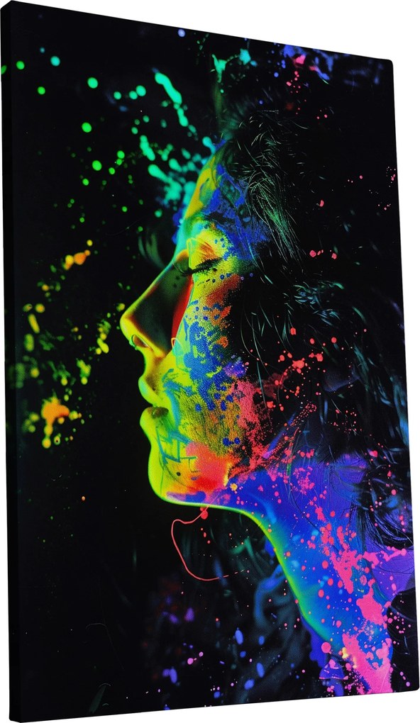 Vászonkép Női portré színes otthon nappali 40x60