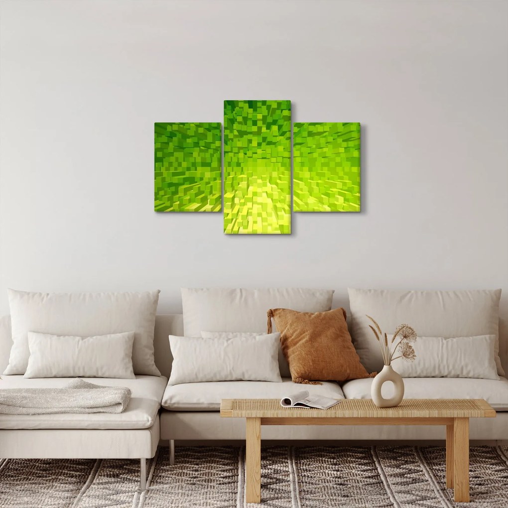 Sárgászöld kockák képe (90x60 cm)