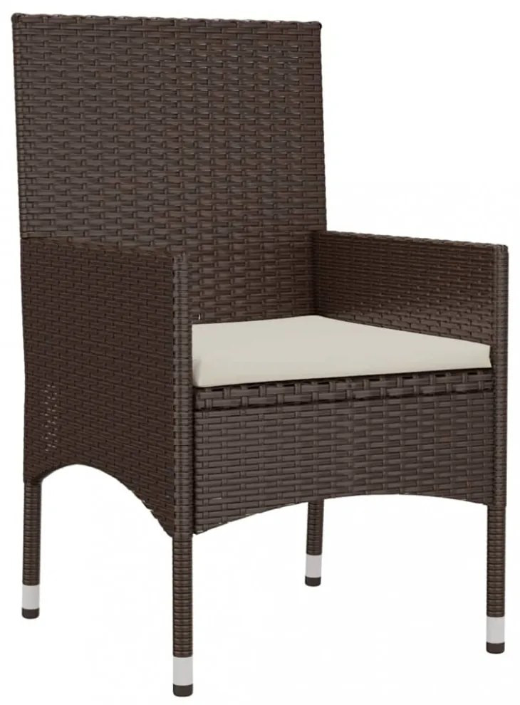 vidaXL 4 részes barna polyrattan kerti ülőgarnitúra párnákkal