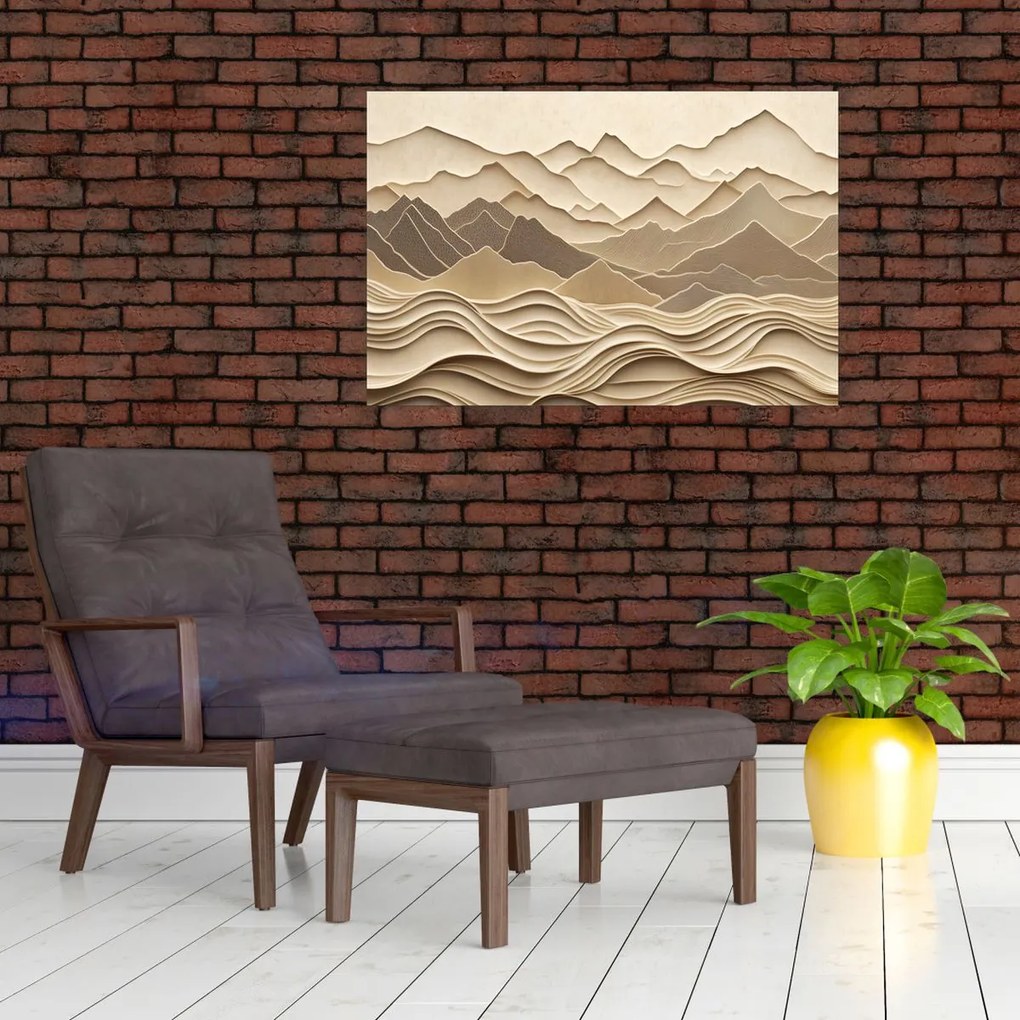 Kép - 3D hegyvonalak (90x60 cm)