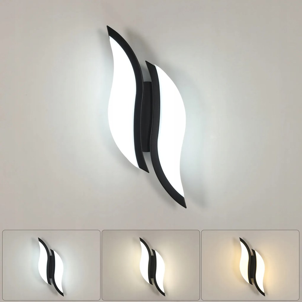 Kinkiet Czarna Lampa Scienna Led Nowoczesna W Korytarz 3000K/4500K/6500K