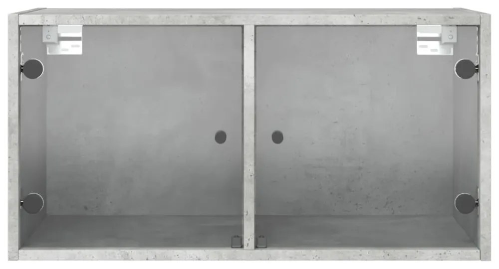 betonszürke faliszekrény üvegajtókkal 68,5x37x35 cm