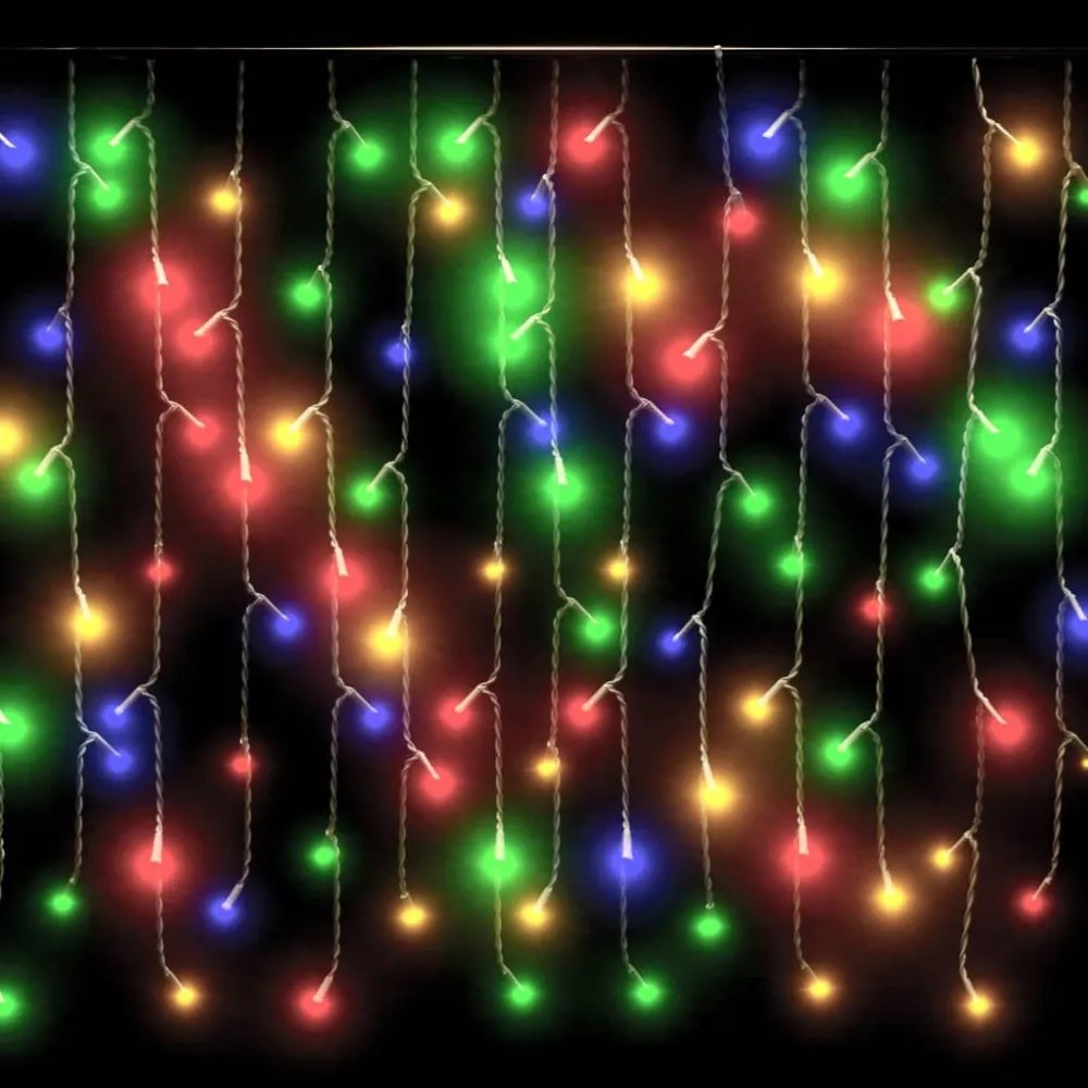 8 funkciós színes LED-es jégcsapfényfüggöny 400 LED-del 10 m