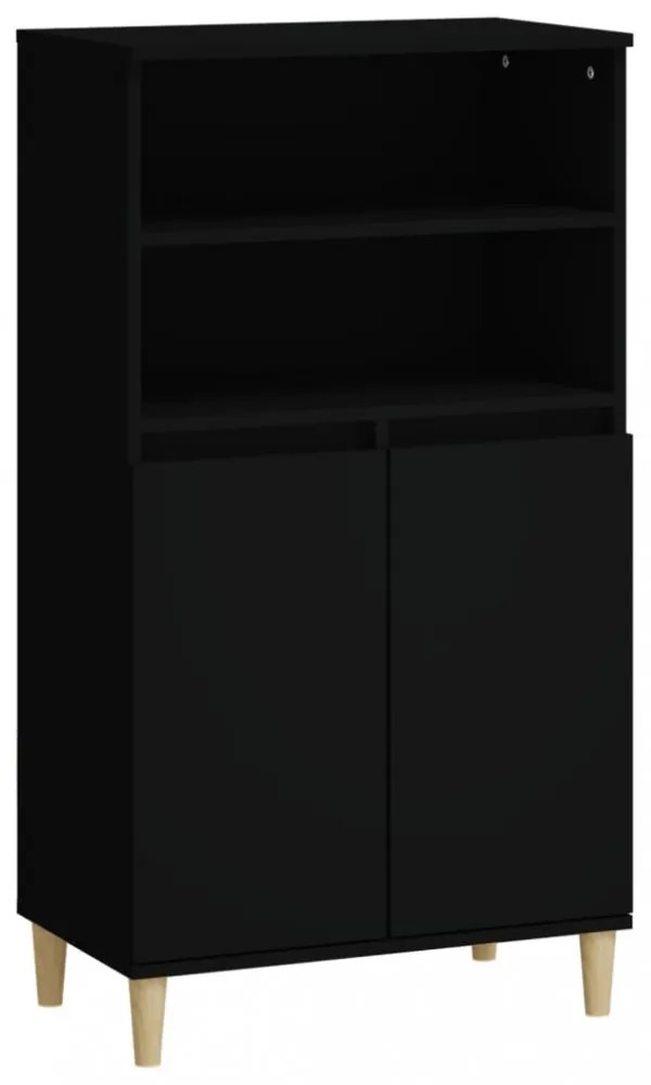 fekete szerelt fa magasszekrény 60 x 36 x 110 cm
