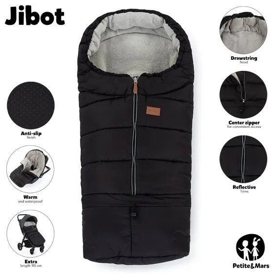 PETITE&MARS - 3v1 fusak JIBOT + rukávníky JASIE, šedý, dětský set