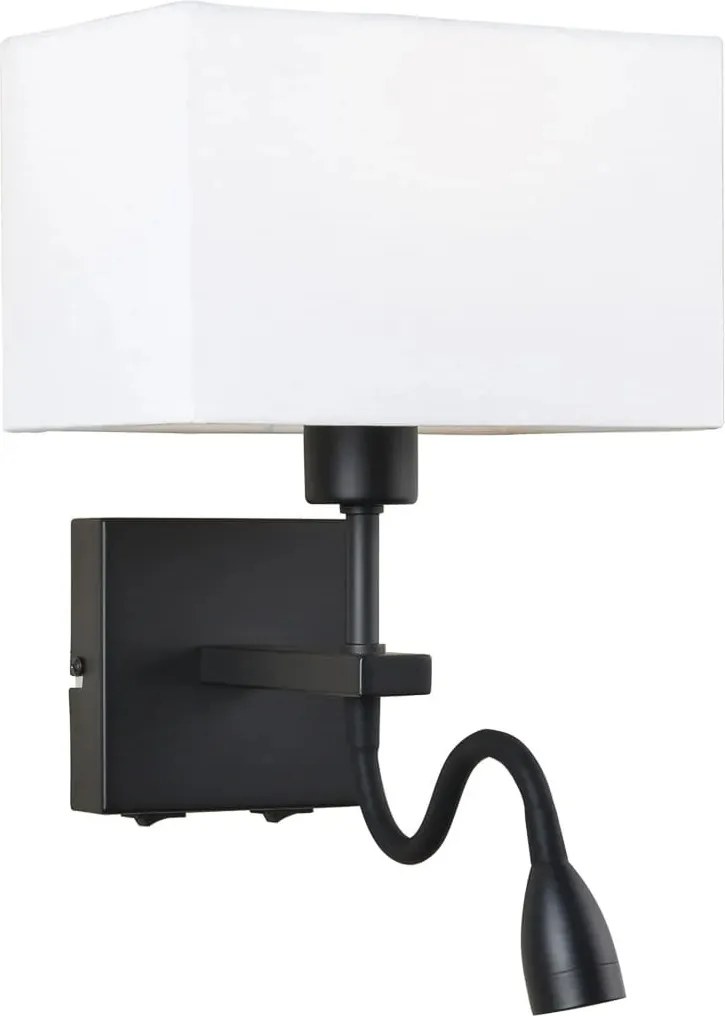 Italux Fali lámpa Norte fekete matt E27 Led 60W IP20