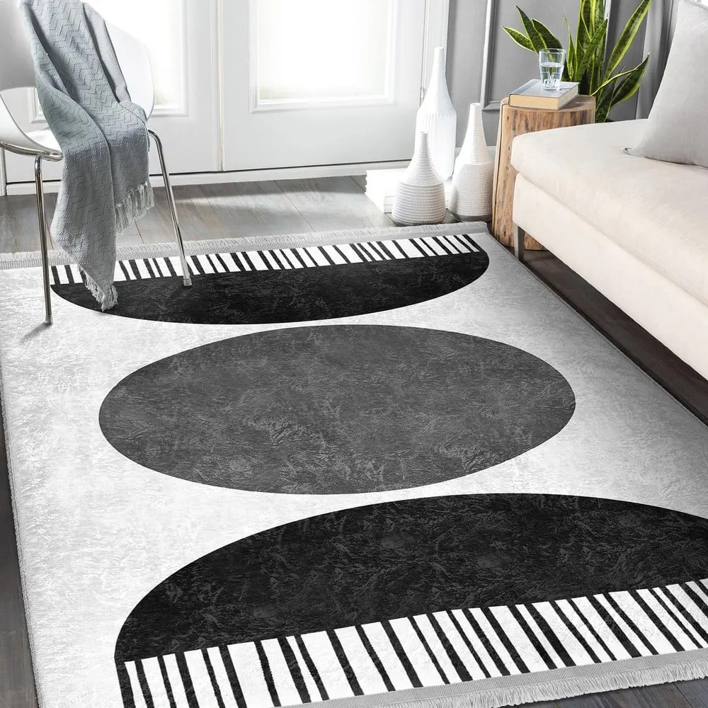 Fehér-fekete szőnyeg 160x230 cm – Mila Home