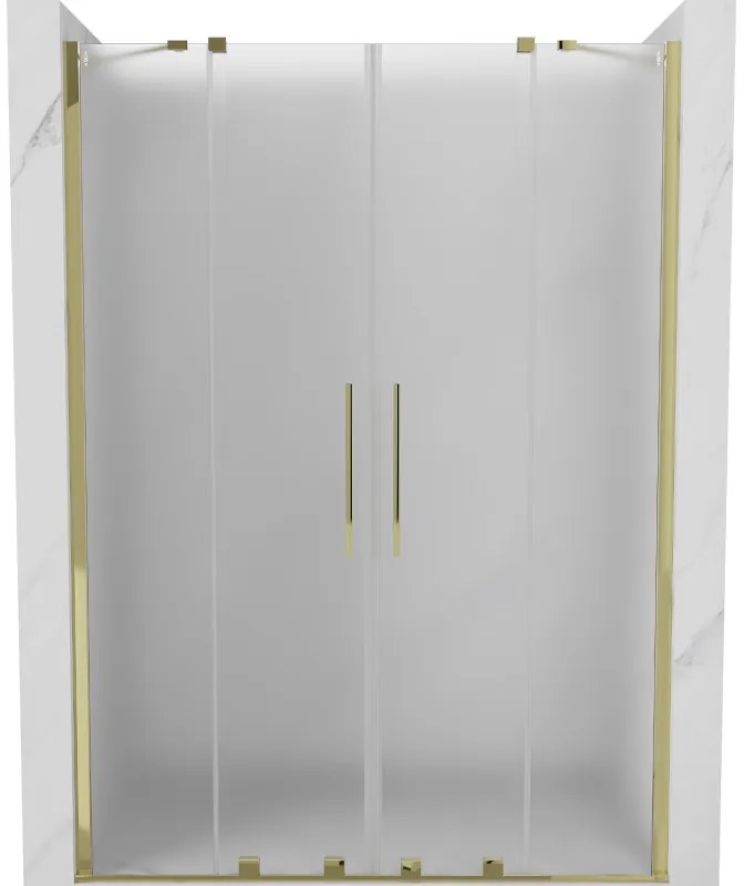 Mexen Velar Duo, tolózuhanyajtó nyitáshoz 160 cm, 8 mm-es matt üveg, arany fényes, 871-160-000-32-50
