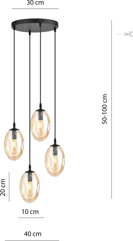 Emibig modern függeszték astral fekete mézédes emi1267/4prem