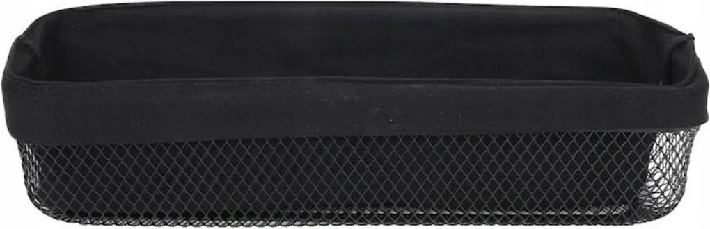 Fém Kosár Fekete Kenyérhez Kenyér Szövetbetét 40x13x9,5 cm