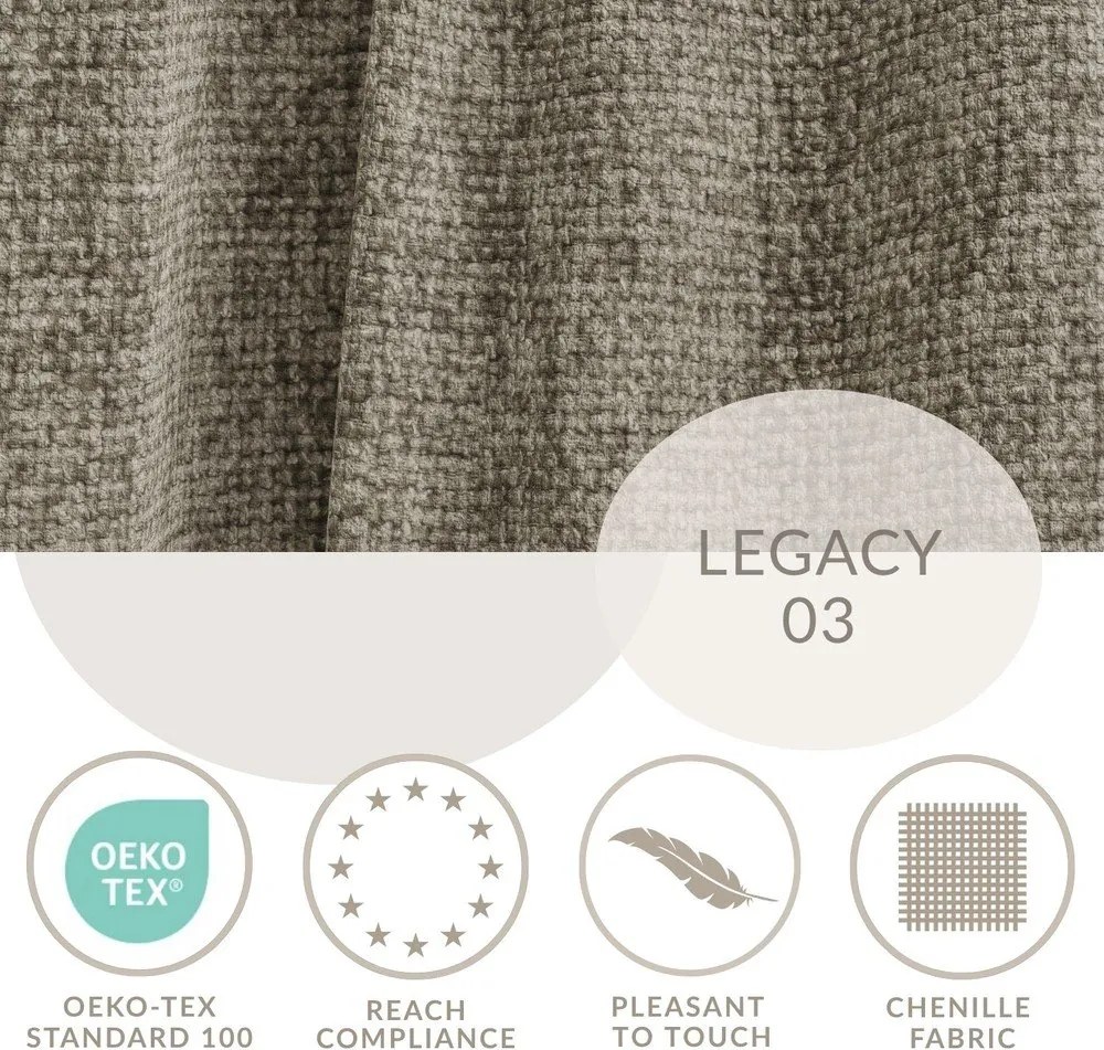 Barna zsenília kinyitható-tárolóhelyes sarokkanapé (bal oldali-heverő résszel) Leon – Maison de Rêve