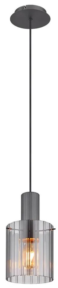 Globo 15904HS - Csillár zsinóron TULIVAR 1xE27/40W/230V átm. 18 cm szürke