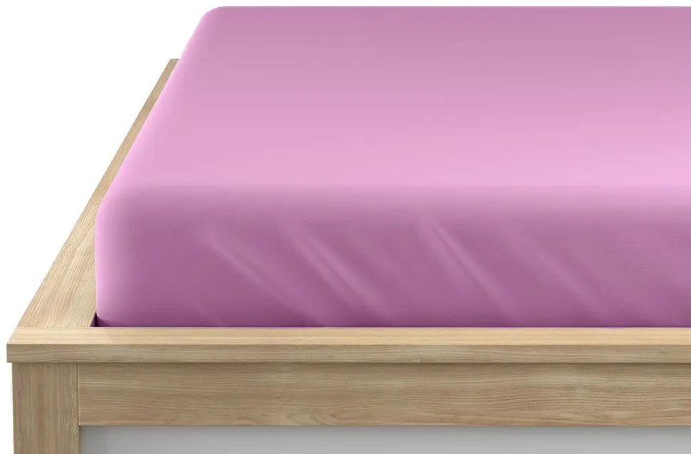 Jersey világoslila lepedő 180x200 cm