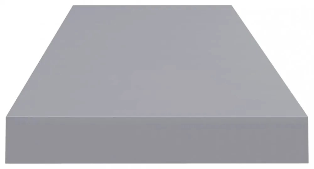 4 db szürke MDF lebegő fali polc 80 x 23,5 x 3,8 cm