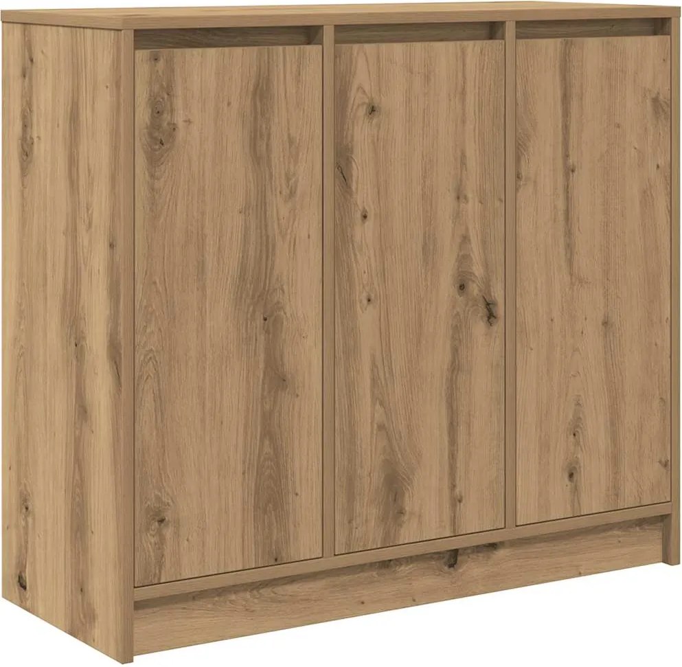 vidaXL kézműves tölgy színű szerelt fa tálalószekrény 85x34x76 cm