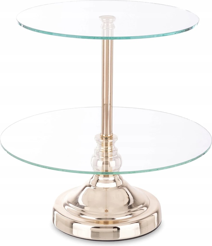 Patera stílusos 2 szintes láb patera lakberendezés arany tálca