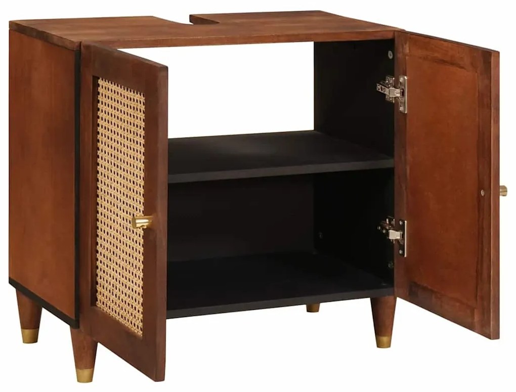 Mosdókagyló szekrény polcokkal tárolóval Barna 62 x 33 x 58 cm