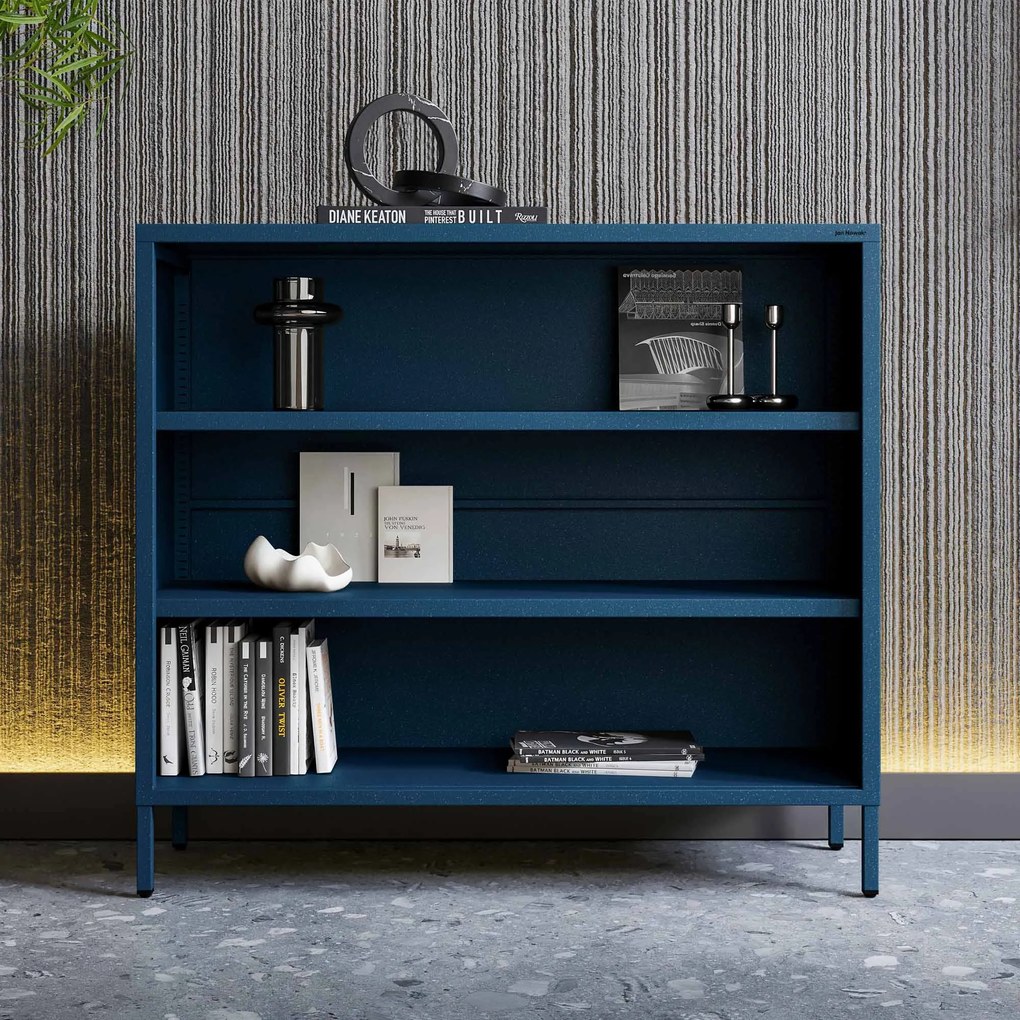 Alacsony polcos szekrény LUCA , 1000 x 900 x 350 mm, Modern: sötétkék