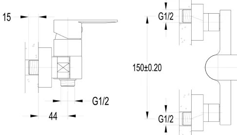 Aqualine - Zuhanycsaptelep DAPHNE fényes króm