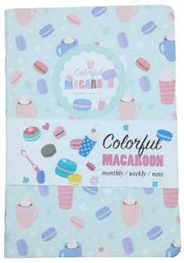 Macaronos tervező notesz A5, 19 cm X 13 cm X 1,5 cm