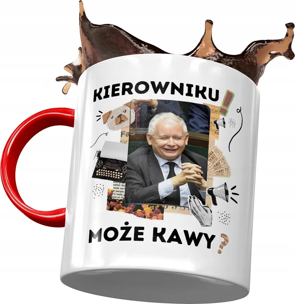 Piros Jaroslaw Kaczynski PiS bögre Ajándék Nyomtatott Fotóval