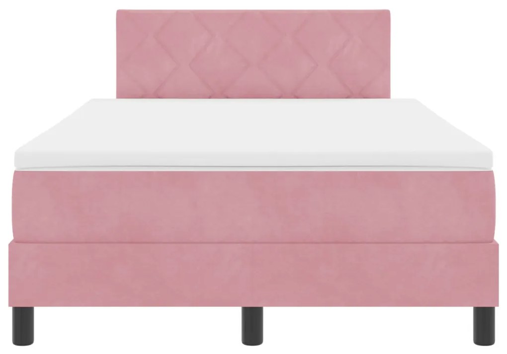 Boxspring Ágy Matrac Különböző Rózsaszín Kicsi Kétszemélyes Bársony