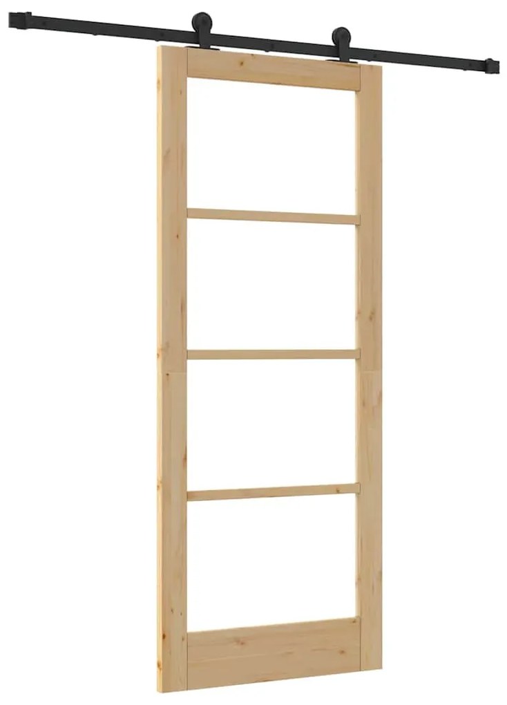 Csúszóajtó ORKDAL Barna 83 x 202 cm Fa és fém