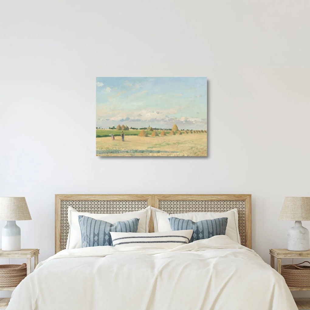 Üveg kép - Camille Pissarro, Landscape, Ile de France, reprodukciók (70x50 cm)