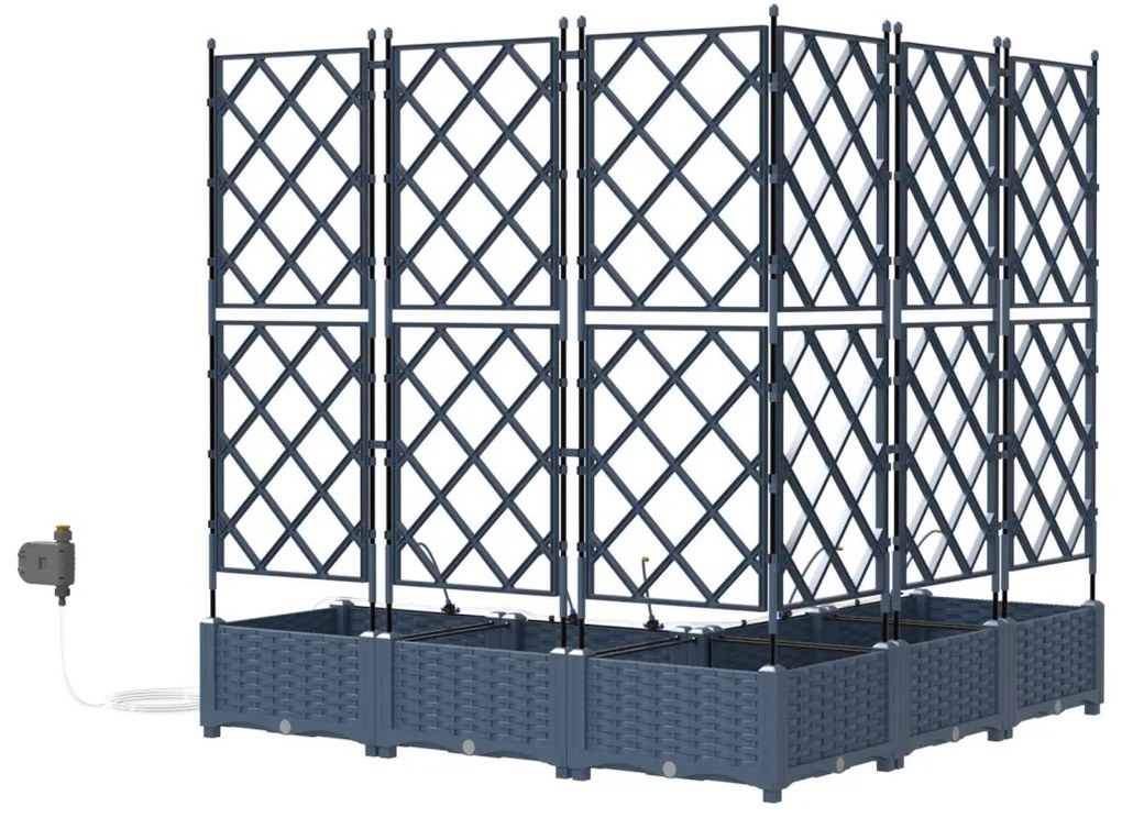 Kerti ültetők Szürke 120 x 120 x 126 cm Acél