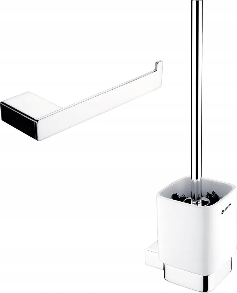Nimco Kibo króm WC-készlet rozsdamentes acél kefével és kerámiával Ki set-94KN-26_