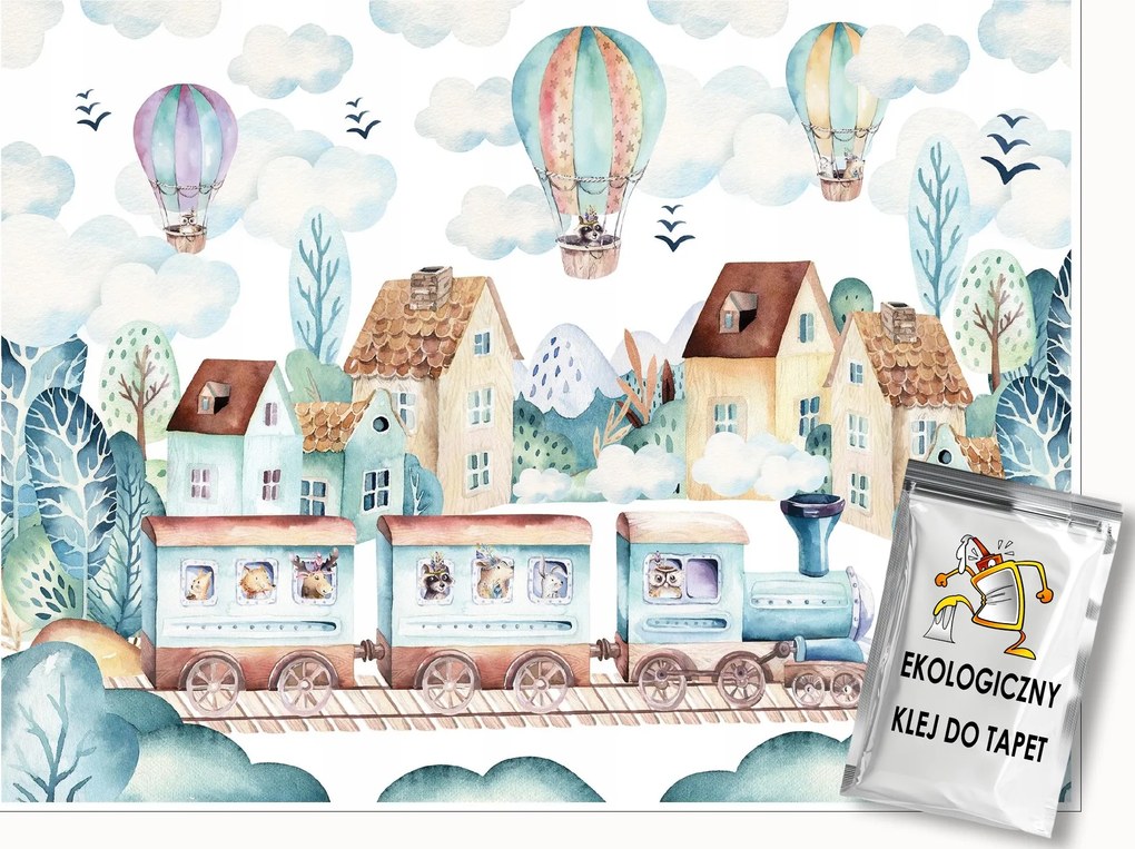 Fotótapéta Gyerekeknek Skandináv Vonat Lufik Fali Tapéta 400x280