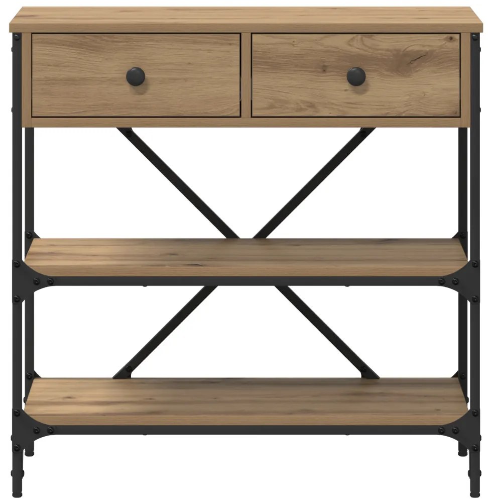 Konzol Asztal Kézműves tölgy 75x34,5x75 cm Mérnökfa