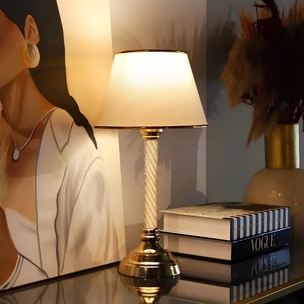 Asztali lámpa AYD 1xE27/40W/230V bézs/arany