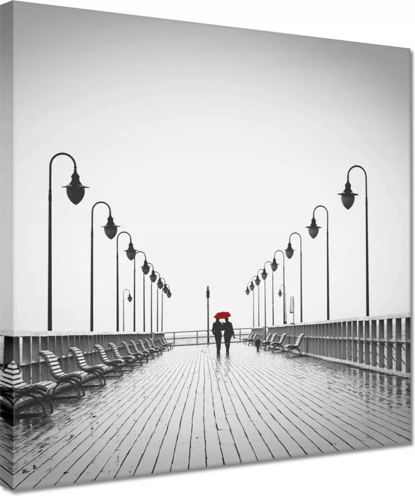 Vászonkép 30x30 Szerelmesek az esernyő alatt