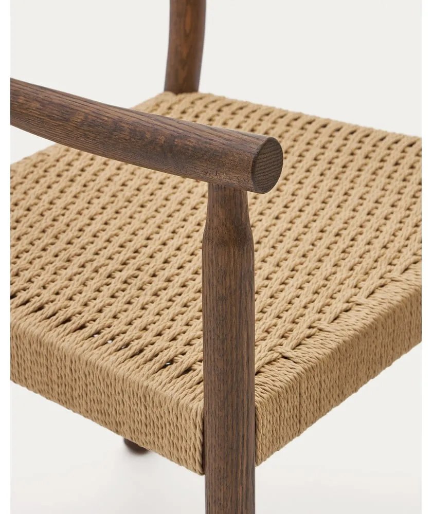 Barna-natúr színű tölgyfa étkezőszék Yalia – Kave Home