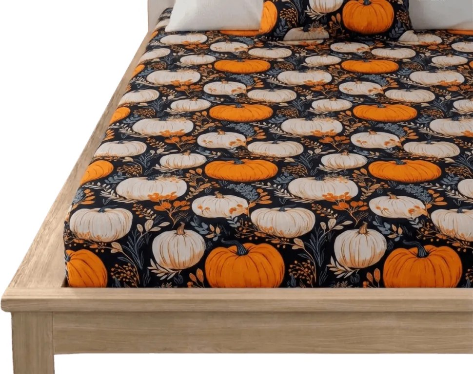 Mikroszálas gumis lepedő MAGIC PUMPKIN színes 180x200 cm