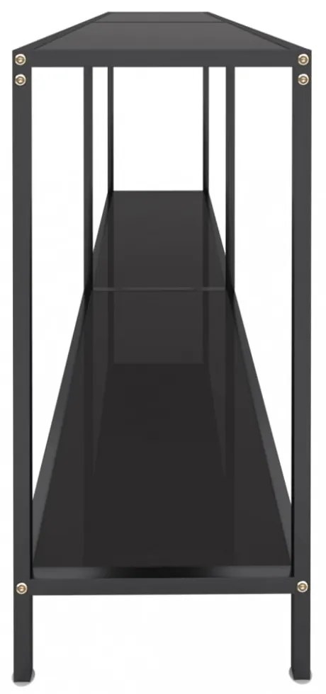 vidaXL fekete edzett üveg tálalóasztal 180 x 35 x 75,5 cm