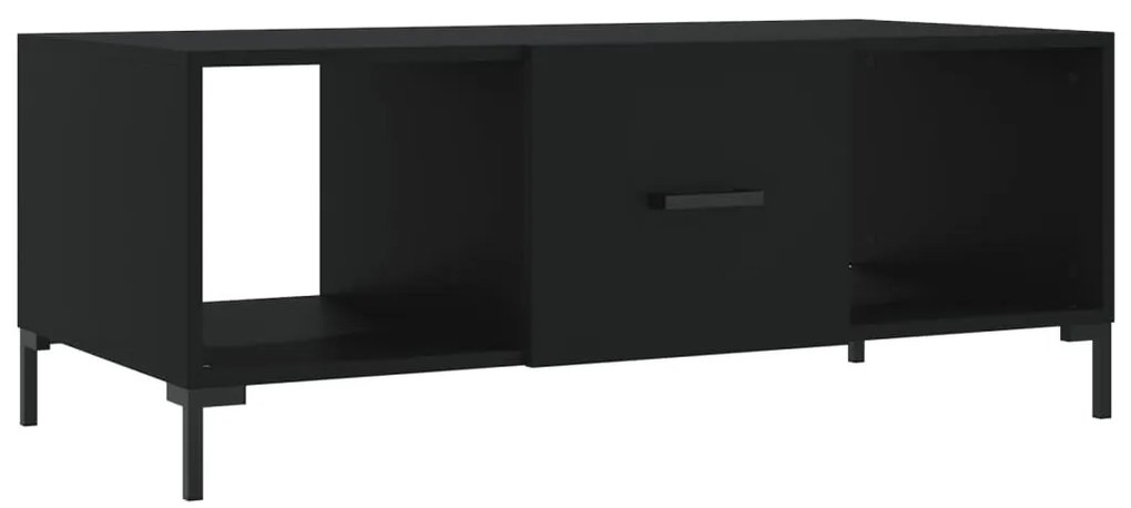 Fekete szerelt fa dohányzóasztal 102 x 50 x 40 cm