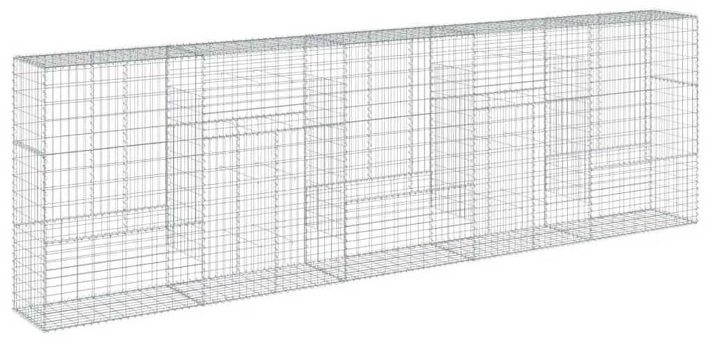 horganyzott vas gabion kosár fedéllel 500 x 50 x 150 cm
